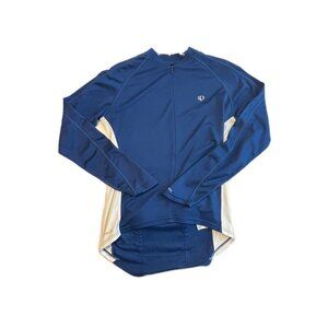 Men's Pearl izumi Select Cycling Jersey Long Sleeve Blue Medium ALMOST Full Zip
